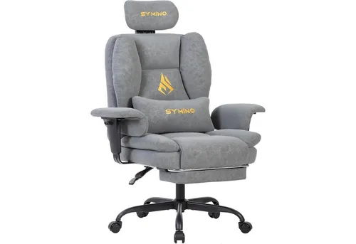 LuxusKollektion Ergonomischer Gaming-Stuhl in Vintage-PU-Leder Grau