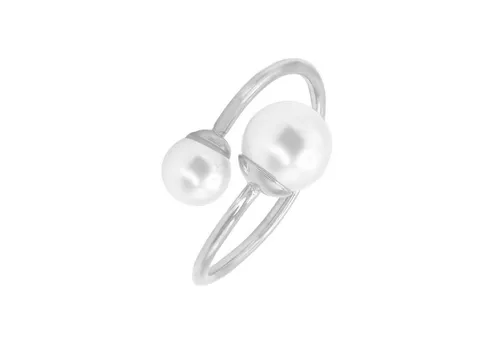 Heideman Fingerring Carlie silberfarben poliert (Ring, 1-tlg., inkl. Geschenkverpackung), Perlenring für Frauen