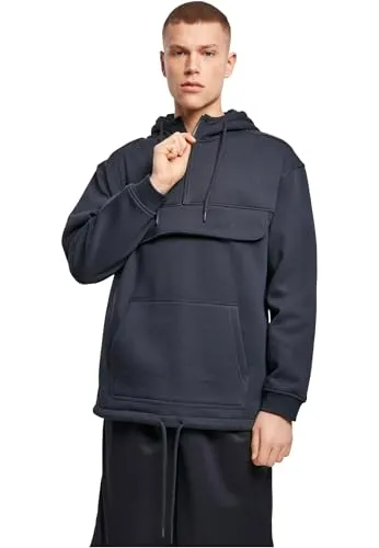 Build Your Brand Sweat Pull Over Hoody, Navy, XL