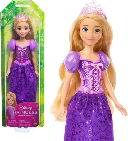 Disney Princess Puppe - Rapunzel Hlw02 - Beliebte Rapunzel Puppe aus Disney mit beweglichem Körper und langen blonden Haaren. Perfekt für kreative Rollenspiele und geeignet für Kinder ab 3 Jahren.
