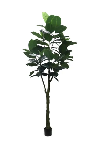 Kunstbaum Gummibaum BAKWEN, 300 cm - Pflegeleichte Kunstpflanze für Ihr Zuhause - Hochwertige Kunstpflanze in natürlicher Optik, ideal für Innenräume. Der Gummibaum bringt frisches Grün in jeden Raum und benötigt keinen Pflegeaufwand.