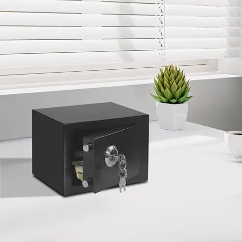 Safe Tresor mit Schlüssel Möbeltresor mit Schloss für Zuhause/Büro 3,8L Wandtresor mit 3 Schlüssel für Geld Schmuck Medikamente und Reisepass (23 * 17 * 17 cm)