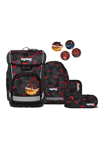 ergobag cubo light Schulranzen-Set 6-teilig - Ergonomischer Schulranzen für Grundschüler, ultraleicht mit nur 860g, und cleverem Hugging-Tragesystem für optimalen Tragekomfort. Inklusive Sportbeutel, Federmäppchen und mehr – ideal für kleinen Rücken!