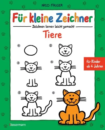 Für kleine Zeichner - Tiere: Zeichnen lernen leicht gemacht - Grundbegriffe für Kinder: Fördert die Kreativität und motorischen Fähigkeiten von Kindern ab 4 Jahren beim Zeichnen von Tieren.