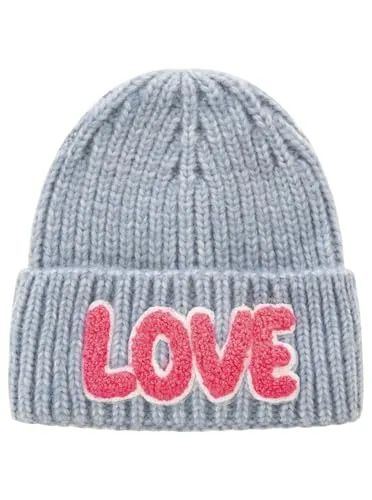 Zwillingsherz Damen Mütze – Warme Strickmütze Beanie für Frauen - Strickmützen für Damen, aus kuscheligem Material für angenehmen Tragekomfort und modernes Design mit Schriftzug – ideal für Herbst & Winter.