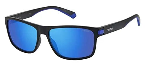 Polaroid Unisex PLD 2121/s Sunglasses, 0VK/5X MTBLK Blue, L