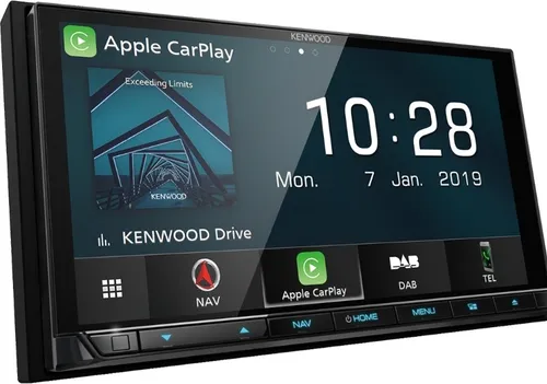 DNX9190DABS Navitainer - Car-Multimedia-System mit 17,3cm HD-Monitor, integriertem WiFi für kabelloses Apple CarPlay & Android Auto, DAB+ Digitalradio und Bluetooth-Freisprecheinrichtung für nahtloses Streaming.