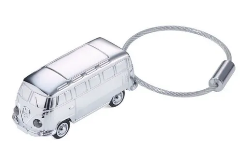 TROIKA Schlüsselanhänger Light Bulli T1 mit Taschenlampe - Schlüsselanhänger in Form eines VW T1 Bulli mit integrierter LED-Taschenlampe. Perfekt für VW-Fans und als praktisches Geschenk! Hochwertiges Design und einfache Schlüsselbefestigung.