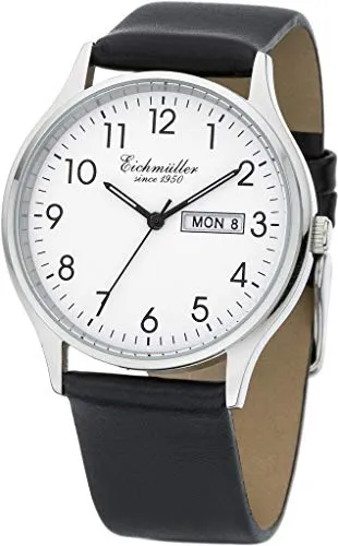 Eichmüller Herren Klassische Armbanduhr 38mm - Armbanduhren für Herren mit wasserdichtem Gehäuse (5 ATM) und elegantem Nappa Echtlederband, ideal für jeden Anlass.