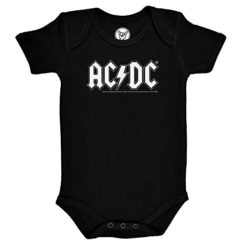 Metal Kids AC/DC Baby Body - Rocker Style für kleine Fans - Bodys für Baby-Mädchen, 100% offizielles Band Merchandise, Oeko-Tex zertifiziert, aus weichem Interlock Stoff mit kinderfreundlichem Druck und praktischem überlappenden Halsausschnitt.