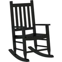 vidaXL Schaukelstuhl für Kinder Schwarz aus massivem Pappelholz - Sessel für Kinder, stabil und sicher mit wasserfester Lackierung für einfache Reinigung und langlebigen Komfort. Ideal für entspannte Stunden im Innen- und Außenbereich.