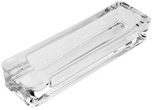 GERMANUS Zigarrenascher aus Glas mit einer Ablage I in weiß von GERMANUS