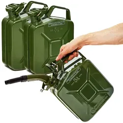 BW Benzinkanister Metall 5L - TÜV-geprüfter Kraftstoffkanister mit Ausgießer - Benzinkanister aus pulverbeschichtetem Stahl, UN-zugelassen und ideal für Benzin, Diesel und E10. Robuste Qualität für sicheres Betanken in unter 25 Sekunden.