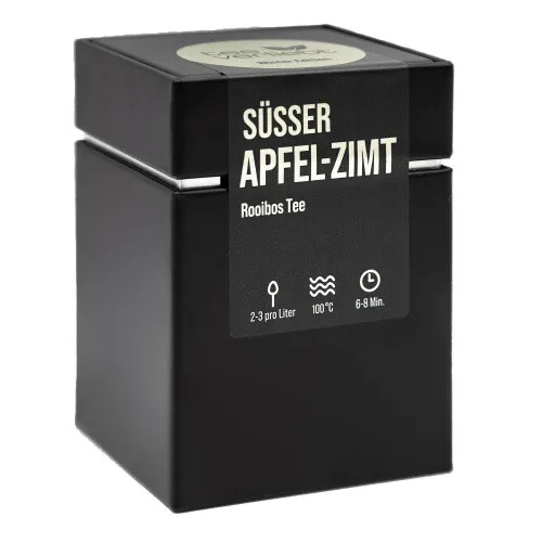 teeverliebt - Süßer Apfel-Zimt Geschenkdose | 80g Rooibostee - Winter Edition