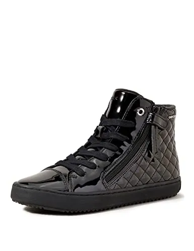 Geox Mädchen J Kalispera Girl D Sneakers, Schwarz, 25 EU - Sneaker für Mädchen mit atmungsaktiver Sohle für optimalen Tragekomfort, verstellbare Passform und antibakterielle Innensohle für gesunde Füße.