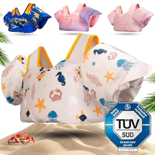 KIDVERSE Schwimmweste Kinder 3-6 Jahre - Geprüfte Sicherheit & Komfort - Schwimmwesten für Kinder bis 30kg mit integrierten Schwimmflügeln für zusätzlichen Auftrieb. Ideal für sicheres Schwimmen und maximalen Badespaß!