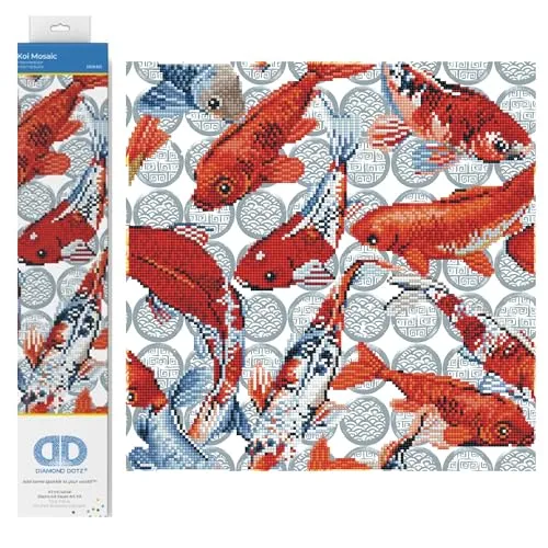 Diamond Dotz DD9-051 Koi Mosaic, ca. 41 x 41 cm groß, Diamond Painting, Malen mit Diamanten, funkelndes Bild zum Selbstgestalten, für Kinder und Erwachsene