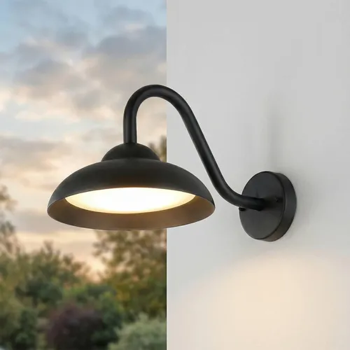 Moderne Außenwandleuchte LED IP54 - Schwarz, 25 cm - Stylische Außenwandleuchte aus witterungsbeständigem Aluminium mit 1200 lm Helligkeit. Ideal für Balkon und Terrasse, sorgt für blendfreies Licht und Sicherheit. Perfekt für jede Fassade!