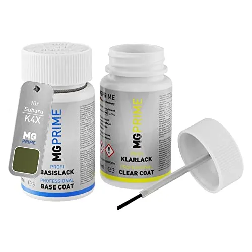 MG PRIME Autolack Lackstift Set für Subaru K4X Wilderness Green Metallic Basislack Klarlack je 50ml