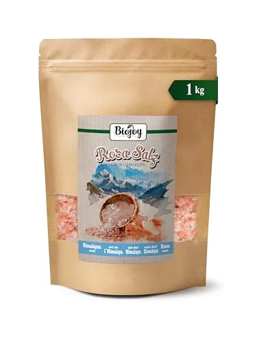 Biojoy Rosa Salz - bekannt als Himalaya Salz (1 kg), grob 2-5 mm für Salzmühle Salt Range Pakistan