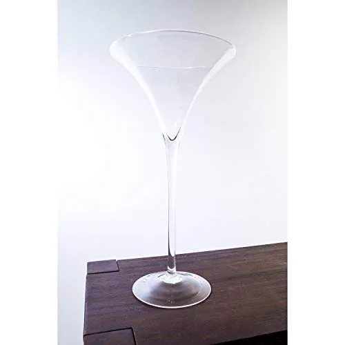 INNA-Glas XXL Cocktailglas - Martiniglas Sacha, klar, 50cm - Elegantes Martiniglas mit 50 cm Höhe und 25 cm Durchmesser, ideal als Hochzeitsvase oder stilvolle Dekoration. Perfekt für Wohnzimmer, Bars und Veranstaltungen.