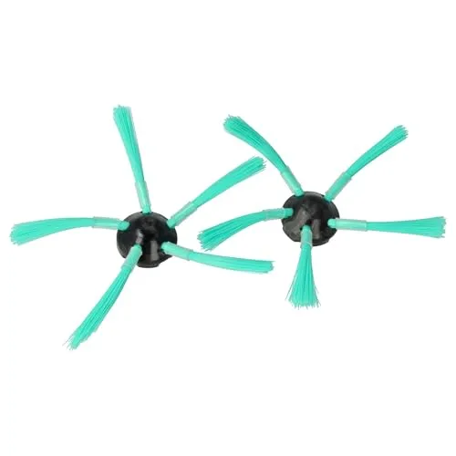 vhbw 2x Seitenbürste kompatibel mit Vorwerk Kobold VR-200, VR200 Saugroboter - Reinigungsbürsten Set, schwarz/grün