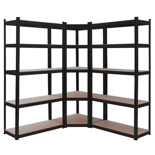 Arebos Schwerlastregal 3er Set | 875 kg Tragkraft | Robuste Metallkonstruktion - Lagerregale mit bis zu 875 kg Tragkraft, ideal für Keller, Garage oder Büro. Einfacher Aufbau durch Stecksystem ohne Werkzeug und höhenverstellbare Böden.