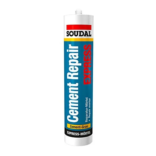 Soudal Cement Repair Express, Reparatur-Mörtel mit körniger Struktur, Farbe: Zement-Grau, Kartusche: 300ml