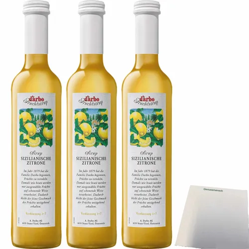 Darbo Fruchtsirup Sizilianische Zitrone 3er Pack 3x0,5l Flasche usy Block