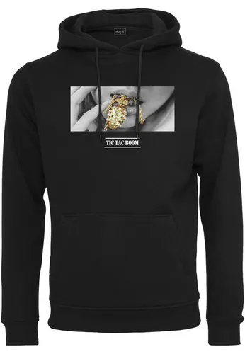 MisterTee Herren Boom Hoody XL schwarz - Herren-Sweatshirt aus 65% Baumwolle und 35% Polyester, ideal für lässige Looks mit praktischer Kapuze und Kängurutaschen für Komfort und Stauraum.