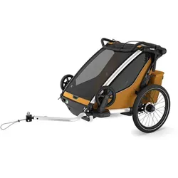 Thule Chariot Sport 2 Double 2025 – Multifunktionaler Fahrradanhänger - Fahrradanhänger für aktive Familien, ideal für Radfahren, Joggen und Spazieren. Mit hochsichtbarer LED-Beleuchtung und ergonomischem Sitz für ultimativen Komfort.