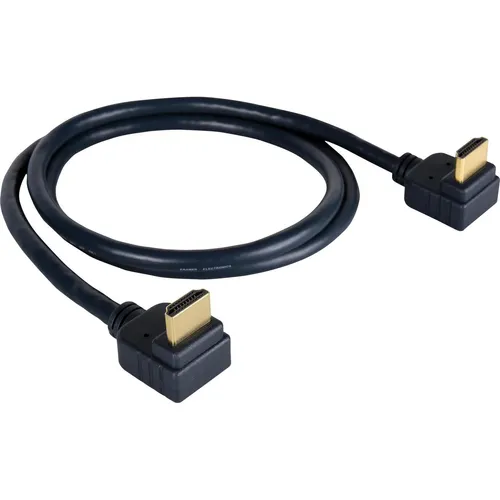 Kramer C-HM/RA2-3 - Highspeed - HDMI-Kabel mit Ethernet - HDMI männlich rechtwinklig zu HDMI männlich rechtwinklig - 90cm - Dreifachisolierung - Grau - 4K Unterstützung (97-0144003)