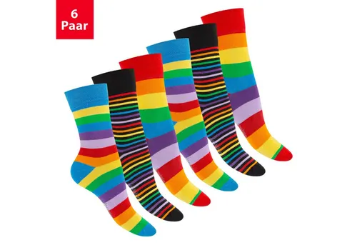 Footstar Socken Damen Ringel Socken (6 Paar)