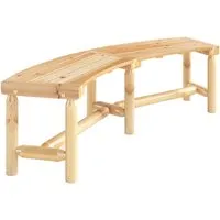 Costway Gartenbank Gebogen Holz 3-Sitzer Natur - Elegante, gebogene Holzbank für 2-3 Personen. Aus robustem Tannenholz und Kiefernholz gefertigt, bietet sie Stabilität und Platz für kreative Gestaltung. Ideal für Ihren Außenbereich.