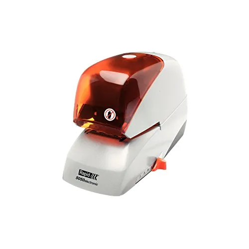 Rapid Elektrohefter 5050e – Flachheftung für 50 Blatt - Locher und Tacker, bietet patentiertes Flat-Clinch Heftklammersystem für bis zu 1/3 Platzeinsparung und ist besonders leise im Betrieb.