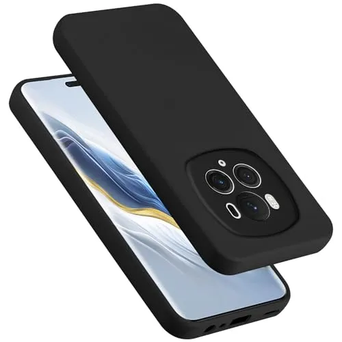 Cadorabo Hülle kompatibel mit Honor Magic 6 Pro Hülle Silikon Handyhülle für Magic 6 Pro Case aus flüssigem Silikon- Kratzfeste und stoßfeste dünne TPU Schutzhülle - Liquid SCHWARZ