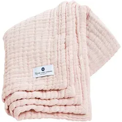 Baby Musselindecke von Nordic Coast - 4-lagige Kuscheldecke in Rosa, 90x120 - Baby Pucktücher: Atmungsaktive 4-lagige Musselindecke, ideal als Zudecke im Kinderwagen und multifunktional einsetzbar - von Stilltuch bis Spucktuch.