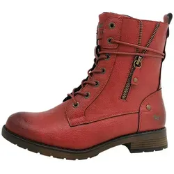 Mustang Damen Stiefelette modischer Boot-Stil 15M0052001, Größe:39 EU, Farbe:Rot - Wanderschuhe mit warmem Futter und rutschfester Laufsohle, ideal für kühle Tage und einen stylishen Auftritt.