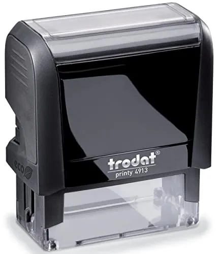 trodat 44086 Textstempelautomat Printy 4913 4.0 - Schwarz, präzise Stempelabdrucke für Büro und Zuhause