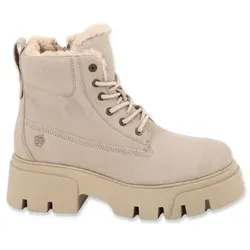Apple of Eden DARLA Stiefel 41 EU in Taupe - Elegante Stiefel in Größe 41 aus 100% hochwertigem Nubukleder, gefüttert mit weicher Wolle für optimalen Tragekomfort. Ideal für stilvolle Herbst- und Winterlooks.