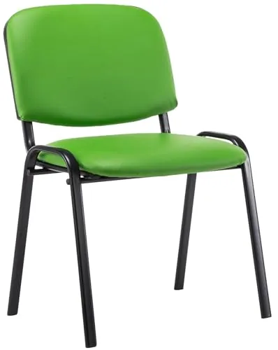 CLP Besucherstuhl Ken, Grün, Textil, 53x83x53 cm - Bürostuhl mit modernem Design, gepolsterter Sitzfläche und Rückenlehne für hohen Komfort. Stapelbar und platzsparend, ideal für Konferenzen und Events.