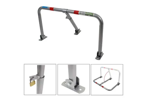 TrutzHolm® Profi Parkplatzsperre klappbar - Parkplatzsperren: Sichern Sie Ihren Parkplatz mit dieser robusten, klappbaren Sperre inklusive Vorhängeschloss und guter Sichtbarkeit durch Reflektorstreifen.