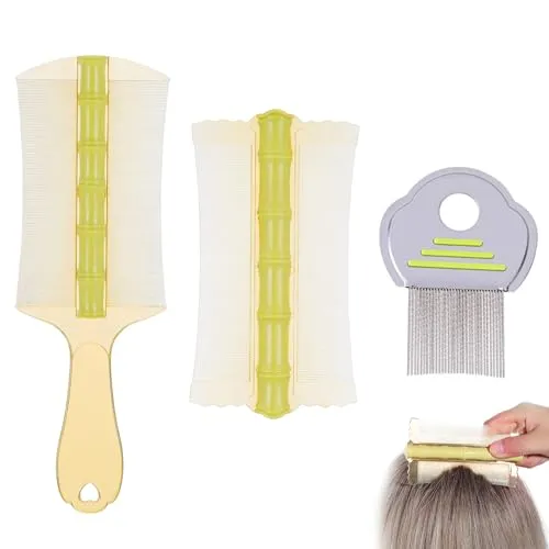 3Stück Schuppenkamm Läusekamm Doppelseitig Lice Comb Läusekamm Kinder Anti Schuppen Läusekamm mit Griff Haarkämme, für Männer Frauen Erwachsene Kinder Katzen Und Hunde Kommt mit Haustierkamm*1