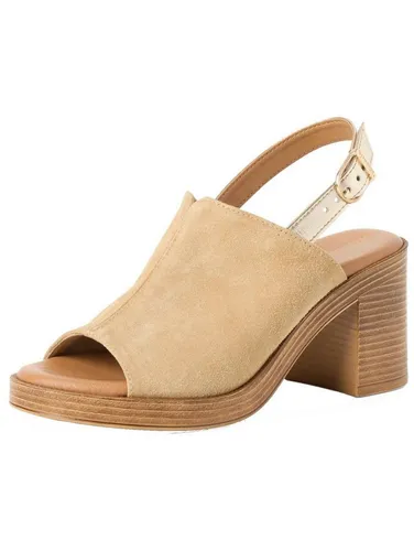 Tamaris Sandalette Damen Elegant beige, EU 39 - Wanderschuhe mit TOUCH-IT Funktion für optimalen Tragekomfort und weiches Fußbett. Genießen Sie ein angenehmes Laufgefühl und modischen Stil mit stabilem Blockabsatz.