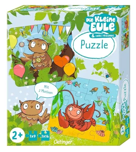 Die kleine Eule. Puzzle: 2 Puzzle (9 und 16 Teile) (Die kleine Eule und ihre Freunde)