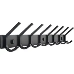 TOJ Living Wandgarderobe mit 16 Haken - Modern und Multifunktional - Wandgarderobe aus hochwertigem Edelstahl, ideal für Mäntel, Taschen und Handtücher. Das moderne Design in mattschwarz passt perfekt in jedes Zuhause und die einfache Montage sorgt für schnellen Einsatz.