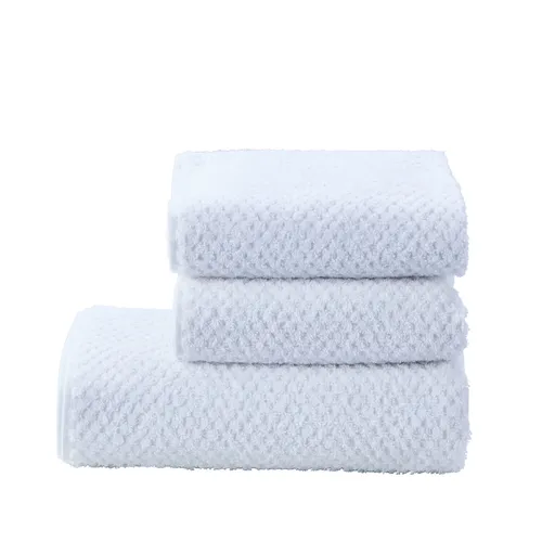 DONE 3-teiliges Frottee Handtuch-Set Provence Honeycomb Weiß - Handtücher & Waschlappen – Extra weiche 100% Baumwolle mit strukturiertem Design, ideal für Fitnessstudio, Schwimmbad oder Spa. Öko-Tex Standard zertifiziert.