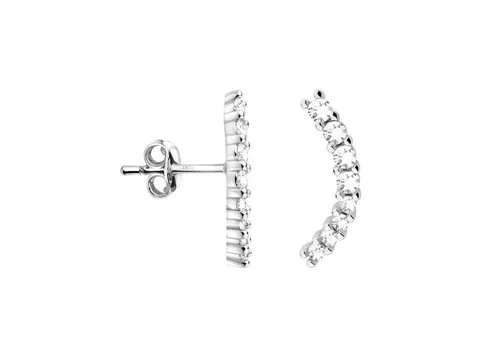 Sofia Milani Paar Ohrstecker Gebogen, 925 Silber Damen Schmuck - E2526