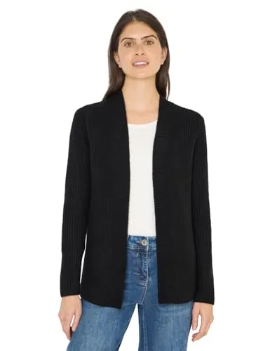 Cecil Damen Offener Cosy Cardigan - Stylischer offener Cardigan aus weichem Baumwollmix, ideal für einen lässigen Look. Langarm für angenehmen Tragekomfort und vielseitig kombinierbar.