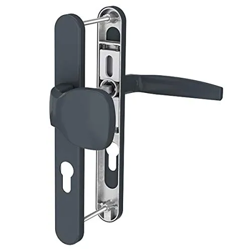 Türdrücker Schmalrahmengarnitur PZ Lochung 72mm Anthrazit RAL 7016 - Elegante Schmalrahmengarnitur aus Aluminium in Anthrazit RAL 7016, ideal für Türstärken von 87-102mm. Inklusive Befestigungsmaterial und vielseitiger Verwendung für DIN links und rechts.